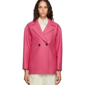 Harris Wharf London Pressed Wool Double Breasted Jacket Pink Size 38 US 2
